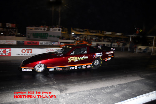Ray Stringer - 'Blown Cent-less' (near lane) vs 
Smiley Cordero - 'Maximum Overdrive' (far lane)
